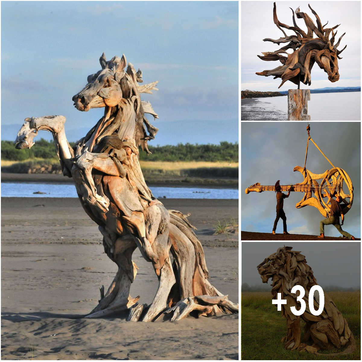 30 Amazing Wood Sculptures Made From The Pieces Found On Beaches ...