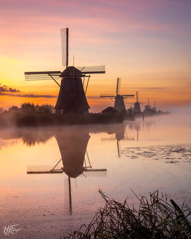 Kinderdijk Village windmills